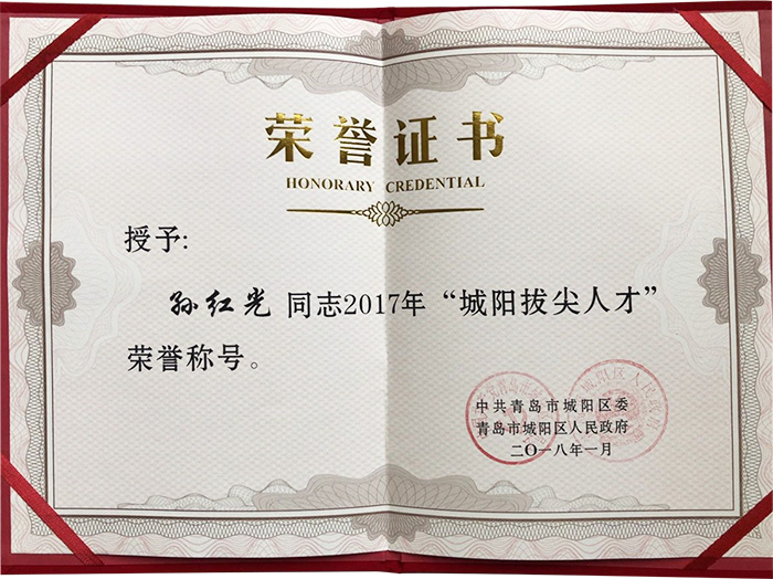 青岛半岛平台登录官网网址
科技股份有限公司董事长孙红光先生获得 “城阳拔尖人才”的荣誉